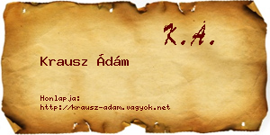 Krausz Ádám névjegykártya