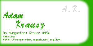 adam krausz business card